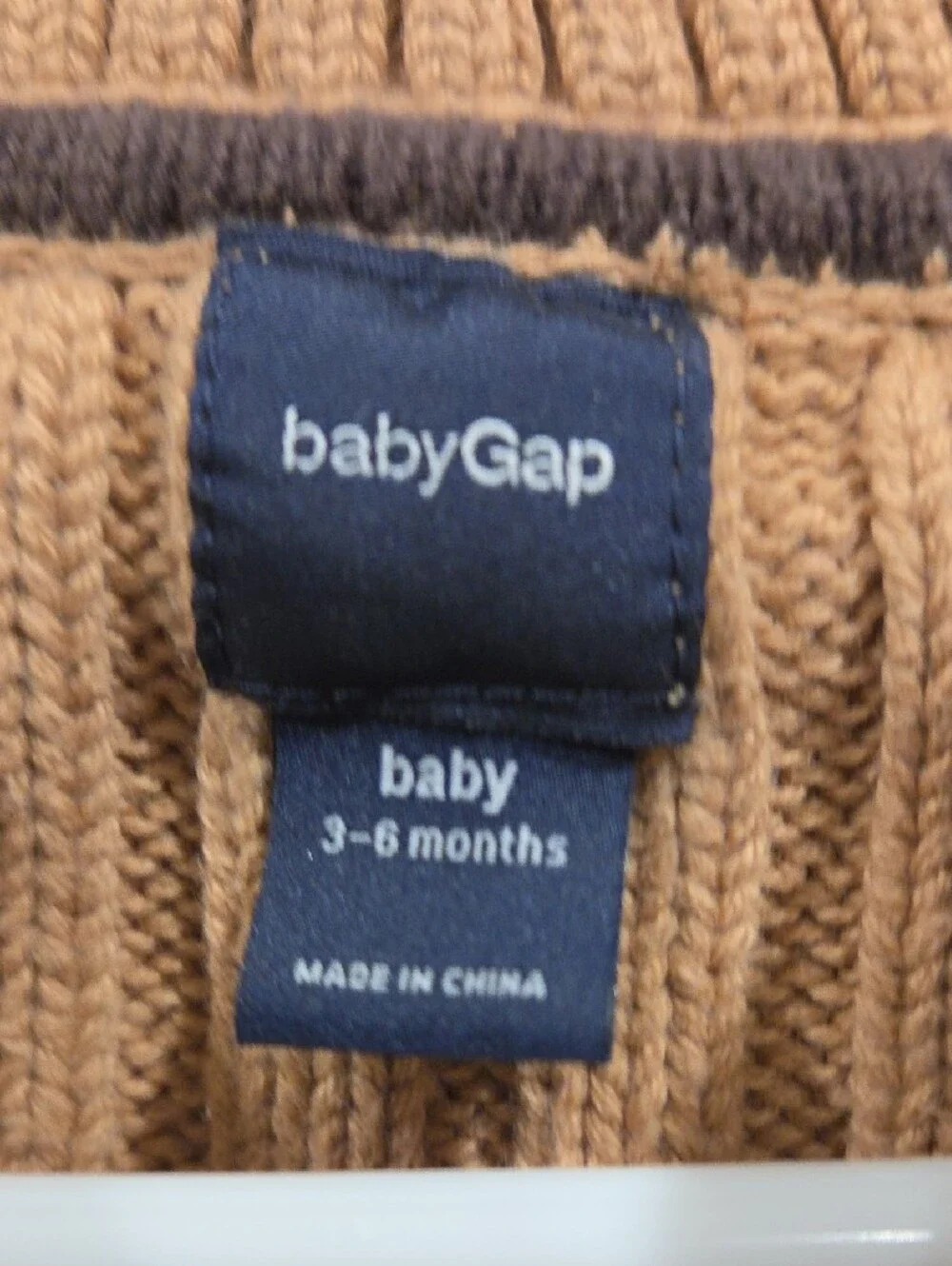 Baby GAP Camel Cable-Knit Hooded Baby One-Piece